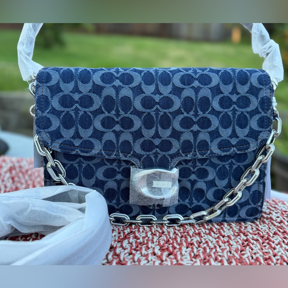 Coach Chain Tabby Shoulder Bag 30 In Signature Denim. NWT.  CAN18
